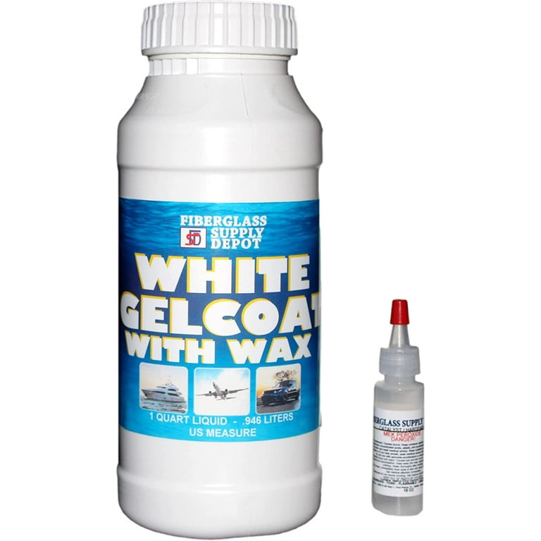 White Gelcoat with Wax Quart & 15cc MEKP Hardener