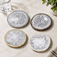 White Geode Agate Drink Coasters, Set Of 4, 5.04 Inch Square Stone ...