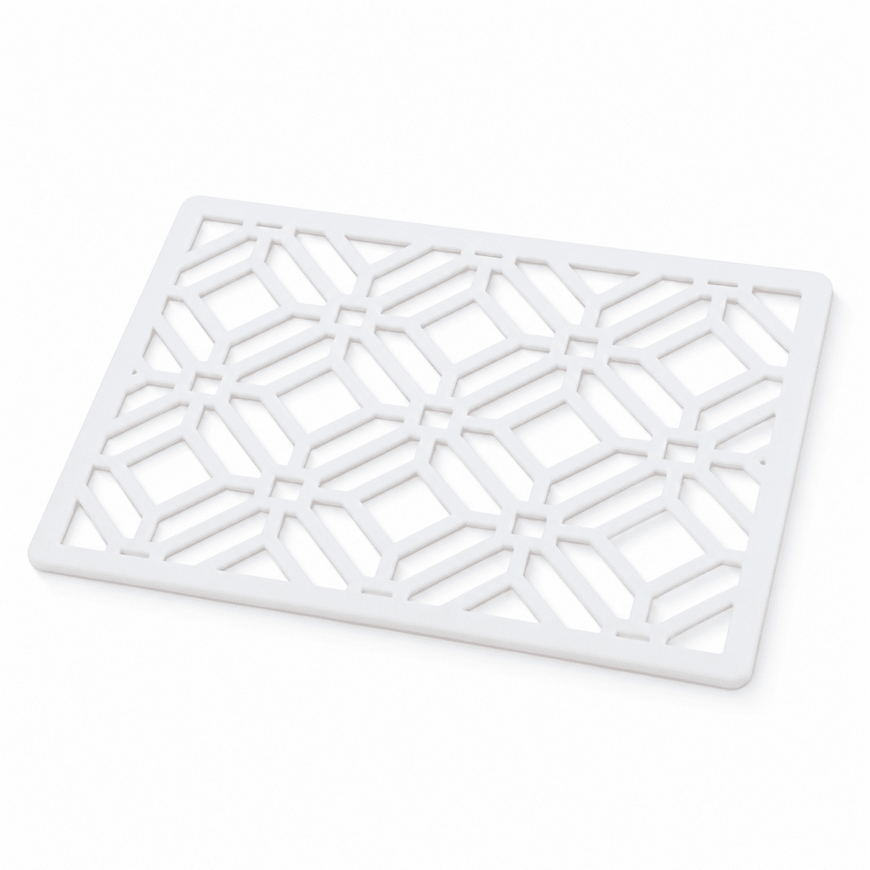 White Geometric Design Extra Large Thick Silicone Kitchen Trivet for ...