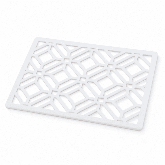 White Geometric Design Extra Large Thick Silicone Kitchen Trivet for ...
