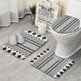 thumbnail image 1 of White Geometric Diamond Chevron Pattern Bathroom Rugs Sets 3 Piece,Toilet Cover Set,Absorbent Non Slip Bathroom Mats Sets with U-Shaped Contour Rug Toilet Rug Set, 1 of 5