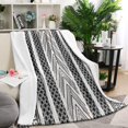 thumbnail image 1 of White Geometric Diamond Chevron Pattern Blanket,Comfortable Soft Lamb Wool Throw Blanket,All Season,Warm Lightweight Blankets for Sofa Bed Couch Living Room Chair,40"x50", 1 of 4