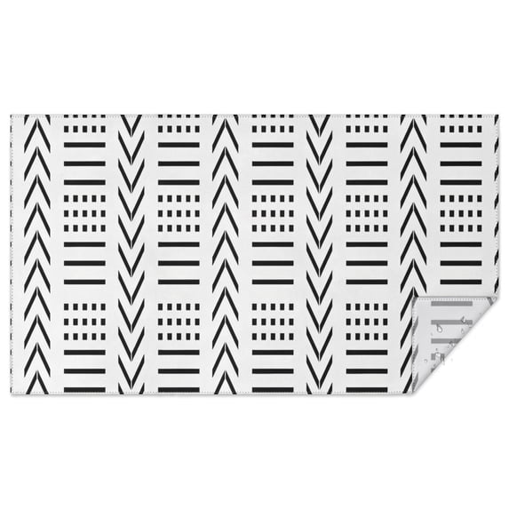 White Geometric Diamond Chevron Pattern Rectangle Tablecloth 60"x102",Waterproof Polyester Rectangle Table Cloth, Wipeable Spillproof Polyester Tablecloth for Dining, Camping, Indoor and Outdoor