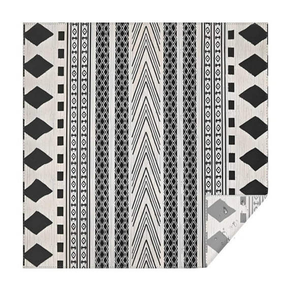 White Geometric Diamond Chevron Pattern Square Tablecloth,Waterproof Square Table Cover,Wipeable Spillproof Washable Table Cover for Home Kitchen Party Decor 52"x52"(132x132cm)