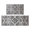 thumbnail image 1 of White Geometric Diamond Striped Pattern Kitchen Rugs Sets Of 2,Anti Fatigue Kitchen Mat Rugs Non Slip Washable,Decorative Kitchen Floor Mats for Kitchen,Sink,Laundry,17"x30"+17"x47", 1 of 7