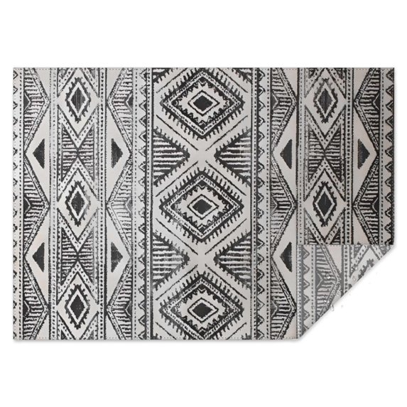White Geometric Diamond Striped Pattern Rectangle Tablecloth 60"x84",Waterproof Polyester Rectangle Table Cloth, Wipeable Spillproof Polyester Tablecloth for Dining, Camping, Indoor and Outdoor
