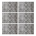 thumbnail image 1 of White Geometric Diamond Striped Pattern Summer Placemats Table Placemats Set Of 6-Linen Kitchen Washable Placemats Table Mats 11.8"x17.7" Non-Slip Heat Resistant, 1 of 5