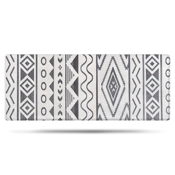 White Geometric Diamond Wave Pattern Bathroom Rugs Mat,Non Slip Microfiber Bathroom Rug,Rubber Backing,Soft Bathroom Mats for Bathroom Floor,Tub and Shower,60x24in(150x60cm)