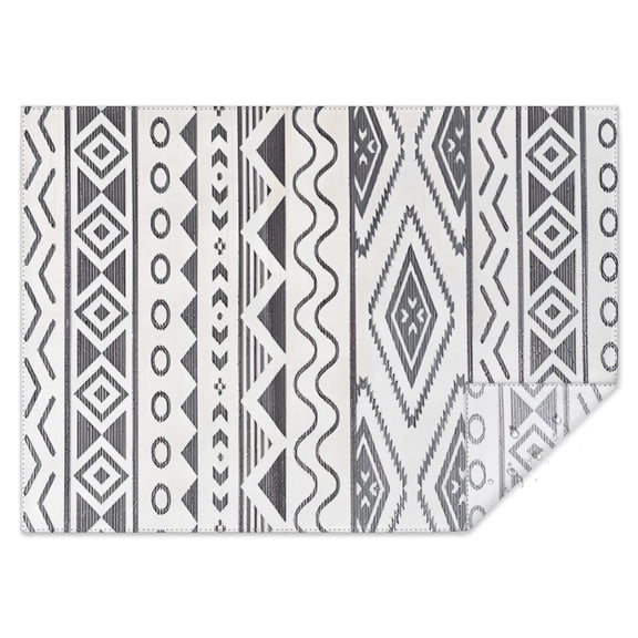 White Geometric Diamond Wave Pattern Rectangle Tablecloth 60"x84",Waterproof Polyester Rectangle Table Cloth, Wipeable Spillproof Polyester Tablecloth for Dining, Camping, Indoor and Outdoor