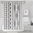 thumbnail image 1 of White Geometric Diamond Wave Pattern Shower Curtain 72"x72" ,Bathroom Decorative Shower Curtains Set with 12 Hooks,Modern Waterproof Washable Shower Curtain, 1 of 6