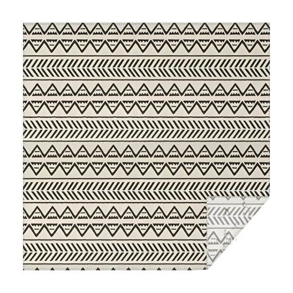 White Geometric Triangle Chevron Pattern Square Tablecloth,Waterproof Square Table Cover,Wipeable Spillproof Washable Table Cover for Home Kitchen Party Decor 52"x52"(132x132cm)