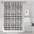 thumbnail image 1 of White Geometric Zigzag Circle Pattern Shower Curtain 72"x72" ,Bathroom Decorative Shower Curtains Set with 12 Hooks,Modern Waterproof Washable Shower Curtain, 1 of 6