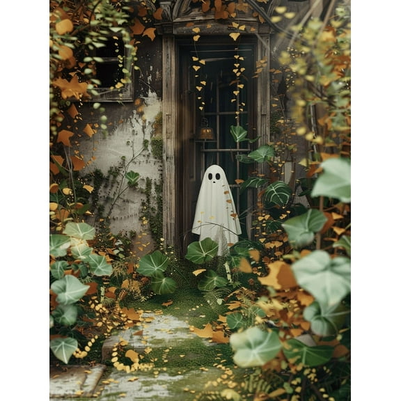 5D DIY Diamond Art Kits for Adults Beginners,White Ghost Full Drill Diamond Dots Gem Art,Home Wall Decor 11.8x15.8inches.