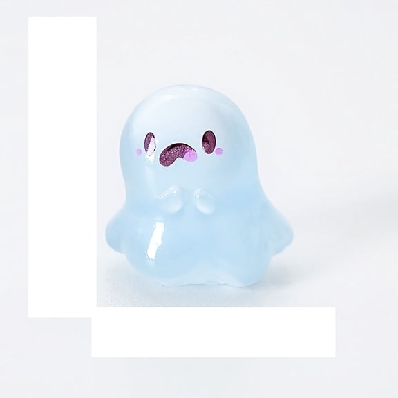 White Ghost Decor,Cute Ghost Halloween Table Decor,Cute Ghost Halloween Decorations,Mini Luminous Ghost Miniature Figurines Assorted Spooky in Dark Resin Ghost Figures For Garden Cake Topper