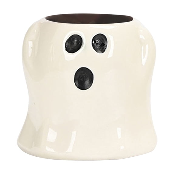 White Ghost Decor Halloween Vase Cute Ghost Candy Bowl Planter Pot Halloween Bucket Vase for Indoor Outdoor Garden Home Decor