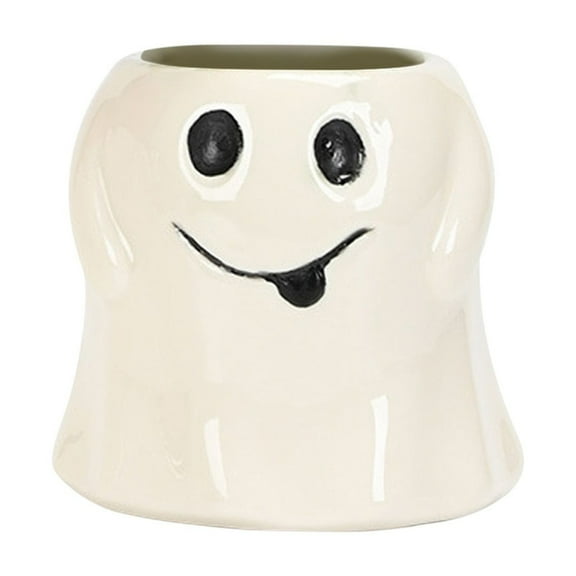 White Ghost Decor Halloween Vase Cute Ghost Candy Bowl Planter Pot Halloween Bucket Vase for Indoor Outdoor Garden Home Decor