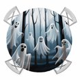 thumbnail image 1 of White Ghost Halloween Round Tablecloth for 45-54 Inch Tables, Fitted Table Cover with Elastic Edge, Silhouettes Forest Branches Waterproof Outdoor Table Cloth Protector for Patio Garden Dinner Picnic, 1 of 9