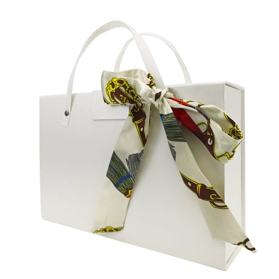 White Gift Box - 11x7.6x3.5 Inches Large Gift Box with Lids and Handles, Portable Magnetic Gift Box for Presents