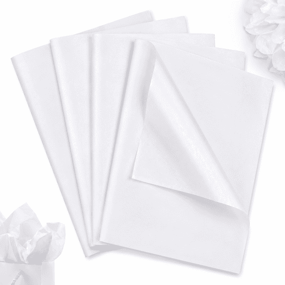 150 Count White Tissue Paper Bulk, 14 x 20 Gift Wrapping Paper for Gift Bags, Retail Packaging, Wedding & Birthday Tissue Paper