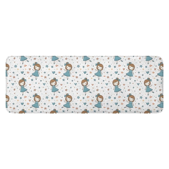 White Girl Dance Pattern Kitchen Rug Mat,Kitchen Runner Rugs Non Skid Washable,Decorative Kitchen Floor Mats for Kitchen,Sink,Laundry,17"x47.2"