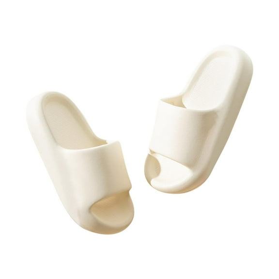 White Girls' Anti-Slip House Shoes With Plush Comfort, Ensuring Indoor And Outdoor Wear