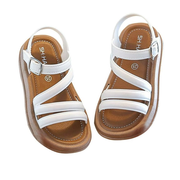 White Girls Fashionable Sandals With Comfortable Fit, Anti-Skid Base For Safe Wear, Perfect For Daily Routines, Soft Interior For Comfort