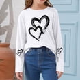 thumbnail image 1 of White Girls Long Sleeve Shirt | Soft Stretchy Heart Print Top | Everyday Basic Tee for Kids & Big Kids,Size 11-12 T, 1 of 6