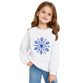 thumbnail image 1 of White Girls Snowflake Graphic Sweatshirt 5-6 Years,Long Sleeve Crew Neck Pullover,Winter Holiday Party Casual Top for School Daily Wear Outfits, 1 of 6