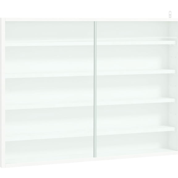 White Glass Display Case with 4 Adjustable Shelves | Suitable for Displaying Collectibles | Create Personalized Display Layout