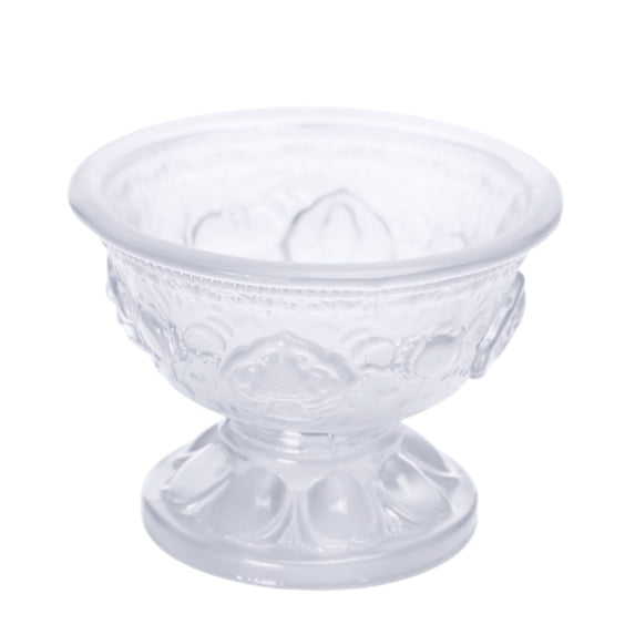 White Glass Holy Water Offering Bowl - Multi-Purpose Candle Stand for Buddha Altar Prayer Home Blessing Wedding Decor, 3X2In, 1Pcs