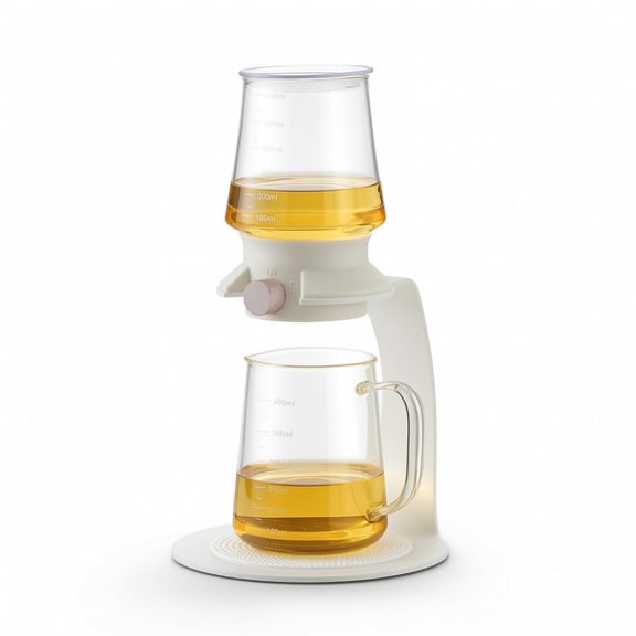 White Glass Tea Maker with Heat-Resistant Borosilicate Infuser