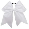 thumbnail image 1 of White Glitter Cheer Bows - Cheerleading Softball Gifts for Girls and Women Team Bow with Ponytail Holder Complete your Cheerleader Outfit Uniform Strong Hair Ties Bands Elastics by Kenz Laurenz, 1 of 6