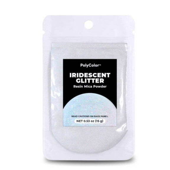 White Glitter Powder (PolyColor) Colored Glitter for Epoxy Resin, Arts and Crafts, and More! (Color Pigment Powder)