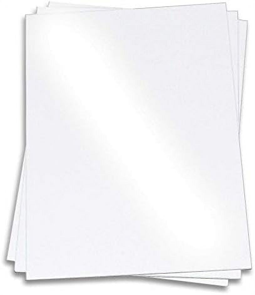 White Gloss Card Stock 8 1/2 X 11 Kromekote 92Lb Cover, 25 Pack