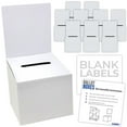 thumbnail image 1 of White Glossy 6x6x6" Ballot Box (10 Pack) - Versatile Raffle Ticket Box, Suggestion & Donation Boxes, Removable Header, Raffle Boxes, Slot for Tickets & More, Ivory Cardboard Ballot Boxes, 1 of 1