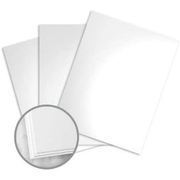 White Glossy Cover Stock, 12pt. / 280gsm. Double Sided Coated - Case of 375 Sheets 11 X 17