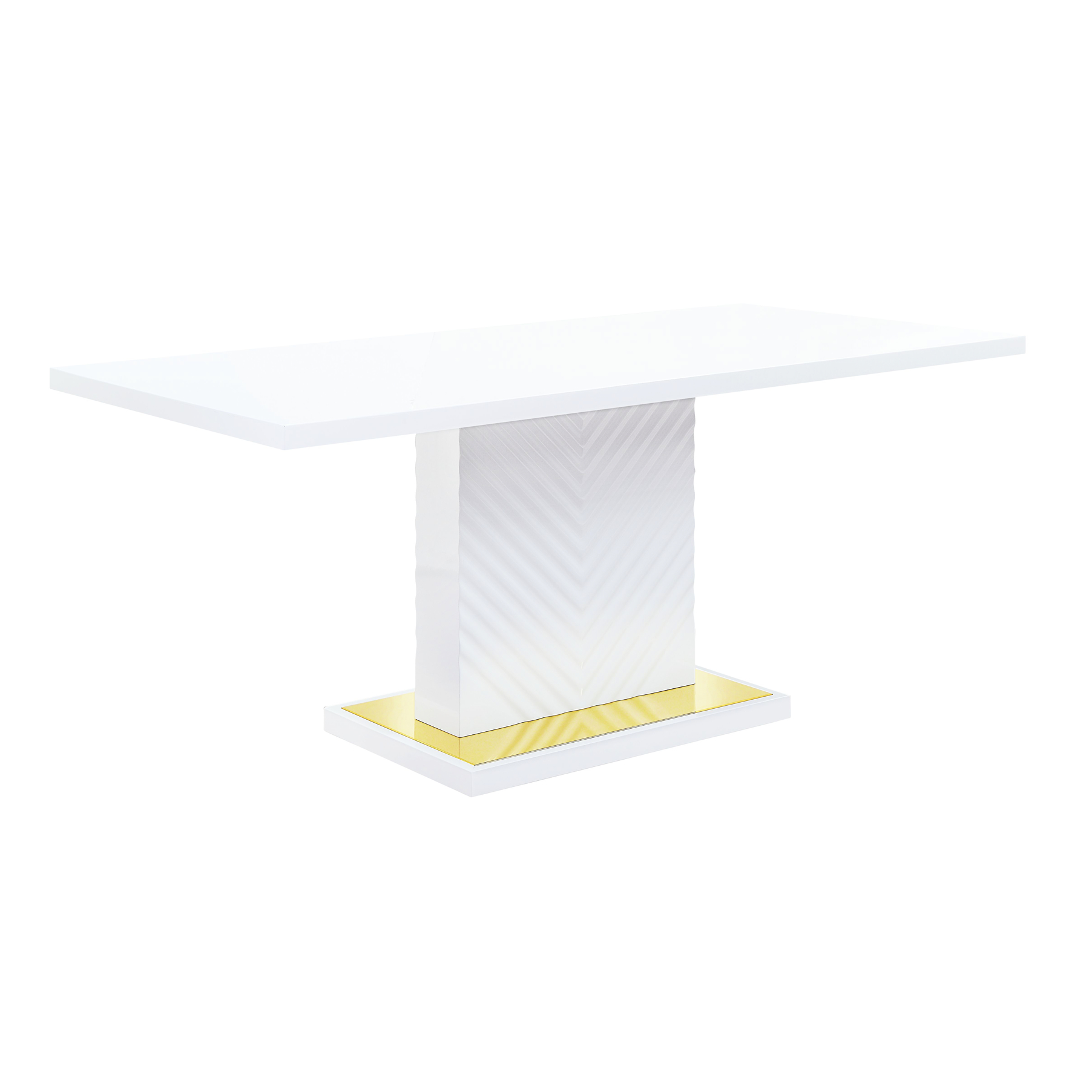 Gaines - High Gloss Dining Table With Pedestal Base