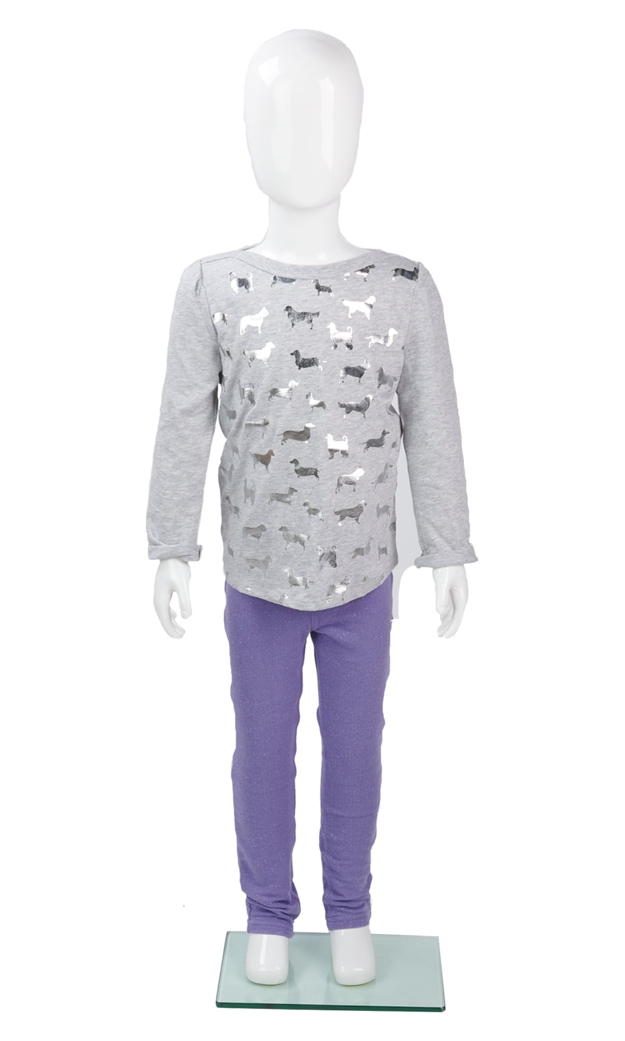 51-Inch Glossy White Child/Youth Mannequin Form - Polypropylene, Weighted Base, Detachable Arms - View #7