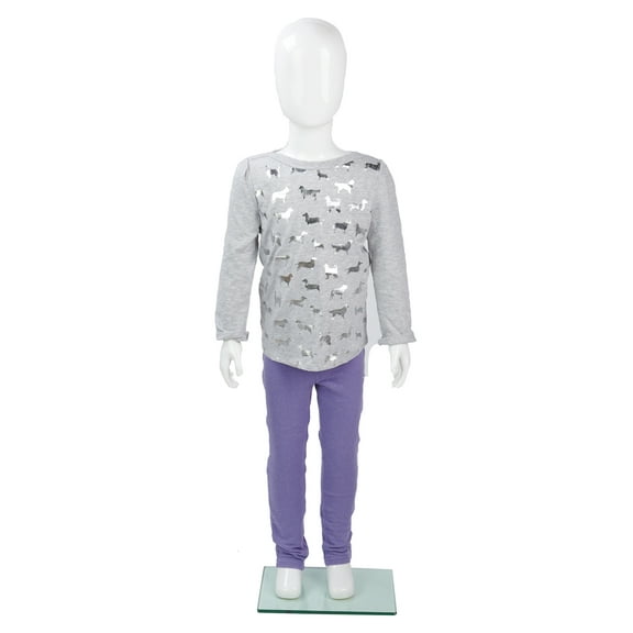 SSWBasics White Glossy Youth Mannequin (Movable Arms)- White Glossy Child Mannequin Full Body - Retail Youth Display Mannequin for Kids - Perfect for Storefront and Clothing Displays