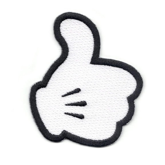 White Glove Thumbs Up Logo Iron On Patch