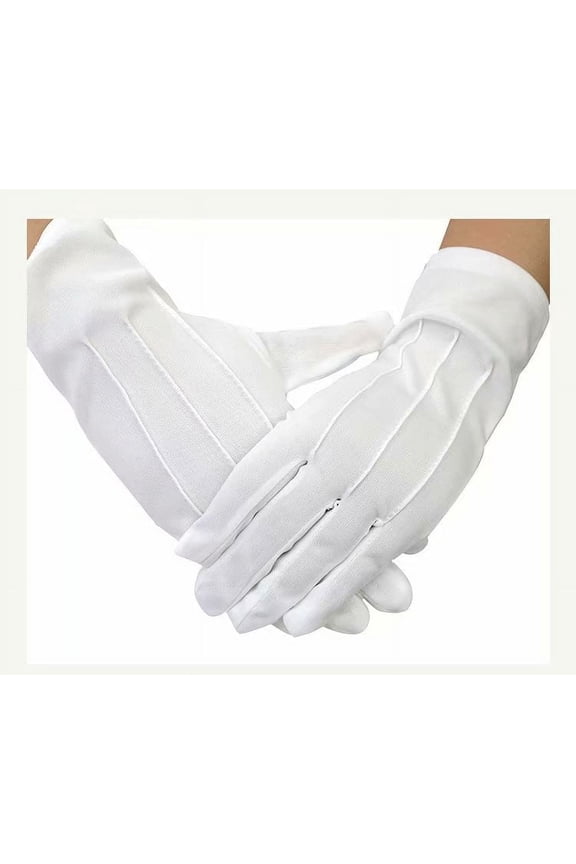 White Gloves, The Perfect Accessories for Uniform, Parade, and Formal Occasion, 6 Pairs, Unisex