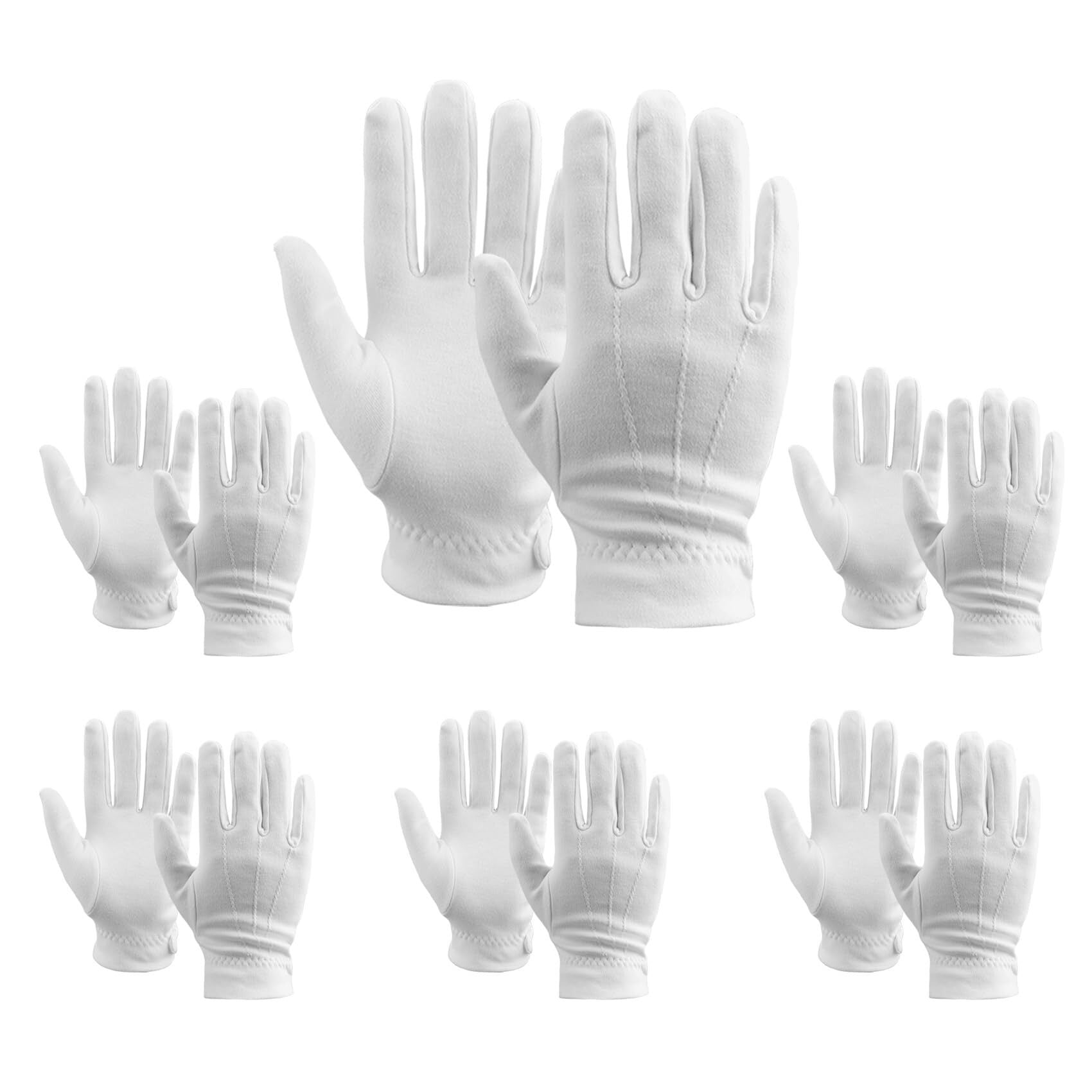 Guanti Bianchi Da Parata Rothco - Taglia X-Large, 100% Cotone Con Bottone A Pressione