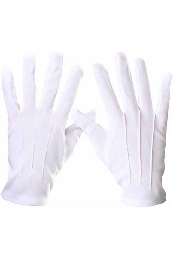 White Gloves with Snap Cuff Uniform Gloves Parade Costume for Police Server Funeral Formal Tuxedo Guard