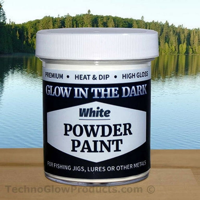 White Glow in the Dark Powder Paint for Jigs 2.5 oz. 