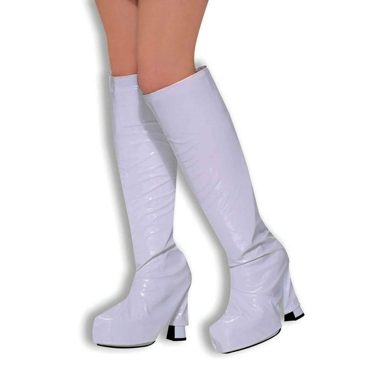 White Go Go Boot Tops Disco Costume Accessory White Go Go Boot Tops Disco Costume Accessory
