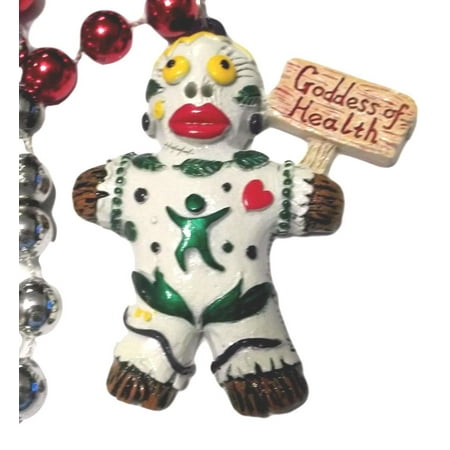 White Goddess of Health Voodoo Bead Mardi Gras Beads Party Favor Necklace
