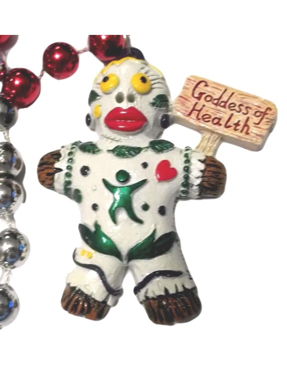 White Goddess of Health Voodoo Bead Mardi Gras Beads Party Favor Necklace
