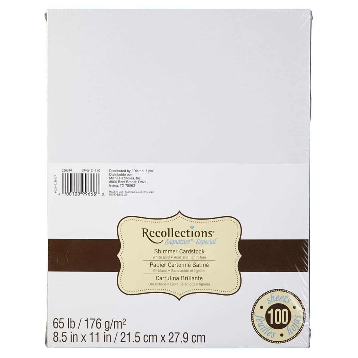 Recollections Heavyweight  CREAM  Cardstock Paper 8.5 x 11 100 sheets