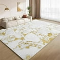 thumbnail image 1 of White And Gold Area Rug, Marble Pattern Modern Abstract Rugs, Soft Washable Carpet For Living Room Bedroom Office Floor Carpet, Indoor Decorative Rug With Non-Slip Backing 4 x 6ft, 1 of 6