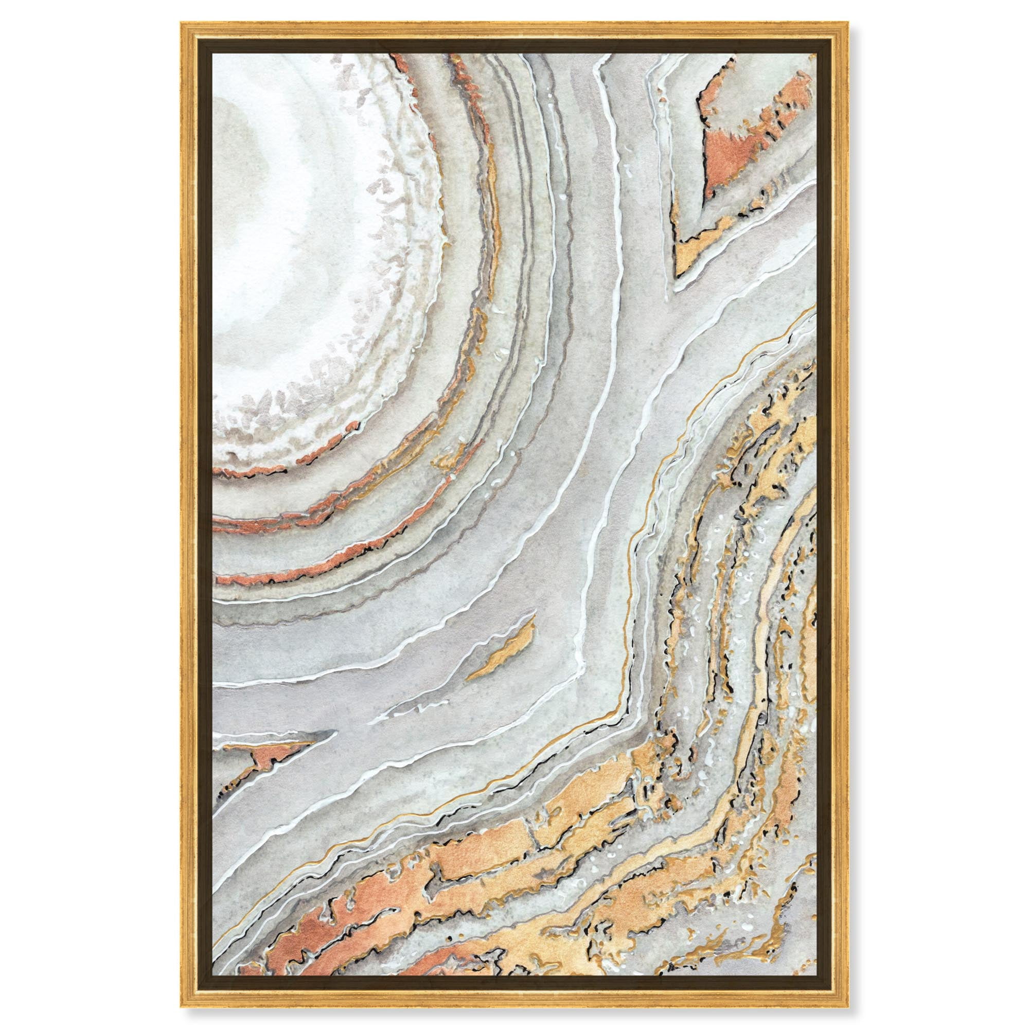 White Gold Canvas Elegant White and Gold Art by Art Remedy, Gold Frame ...